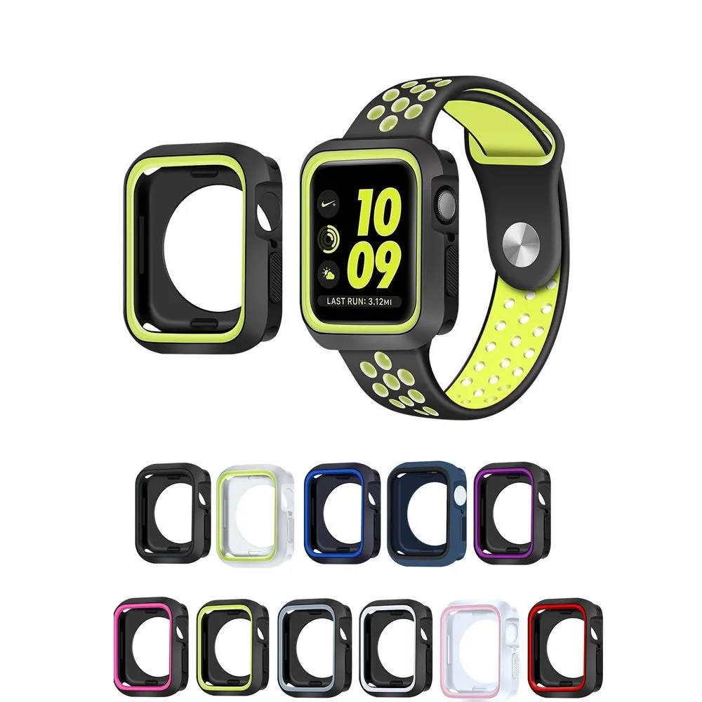 Apple Watch (41mm) dual color TPU cover   watch strap - Black / Pink