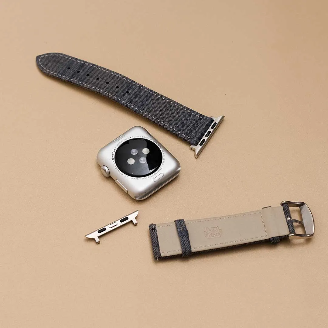 Apple Watch GREY w FANCY BLUE WINDOWPANE overplaid