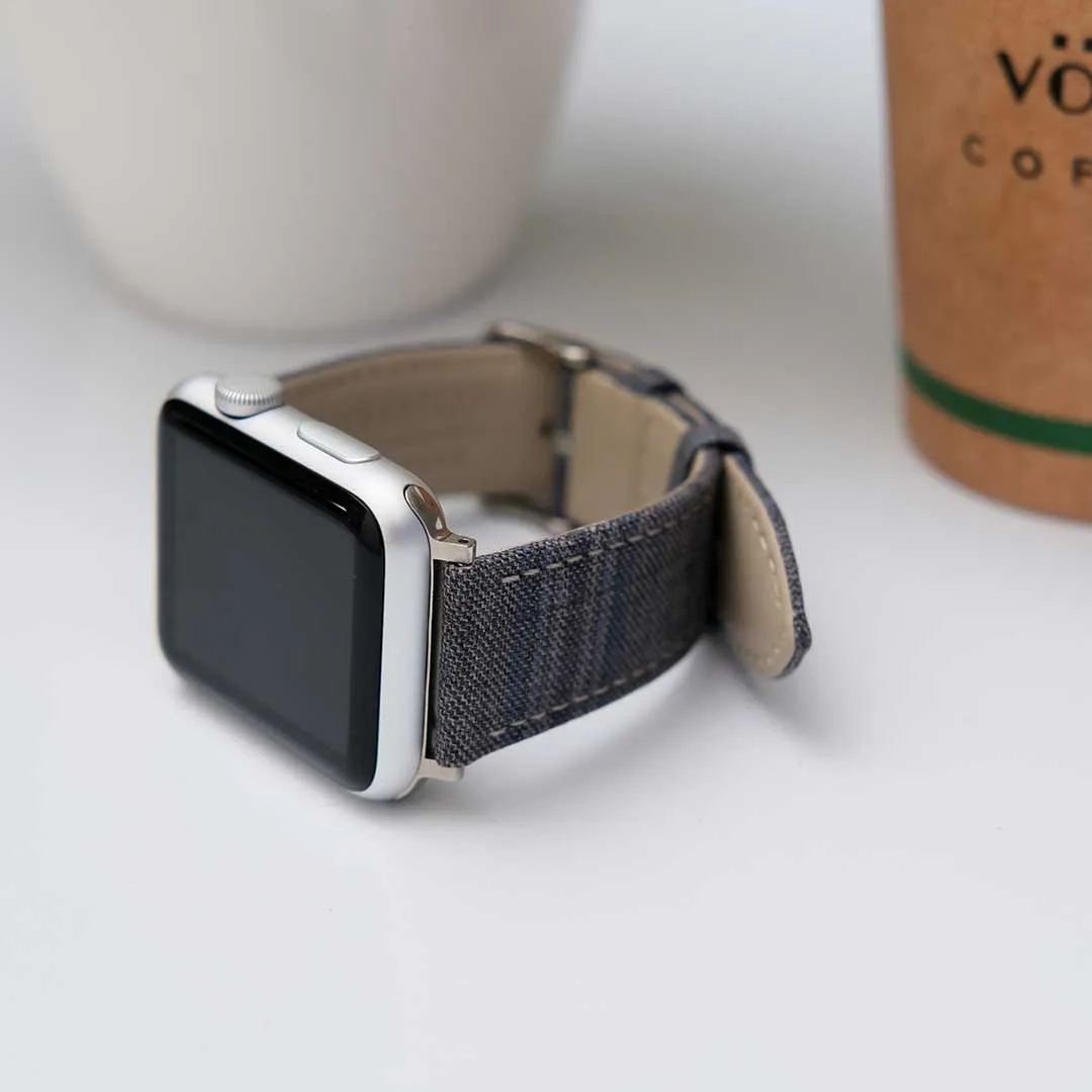 Apple Watch GREY w FANCY BLUE WINDOWPANE overplaid