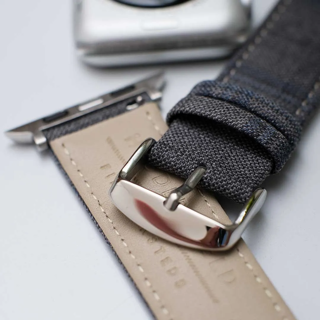 Apple Watch GREY w FANCY BLUE WINDOWPANE overplaid