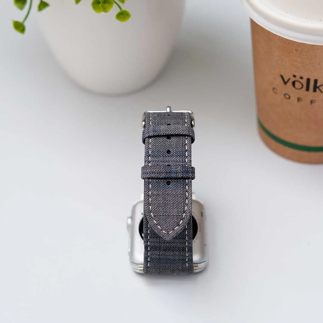 Apple Watch GREY w FANCY BLUE WINDOWPANE overplaid