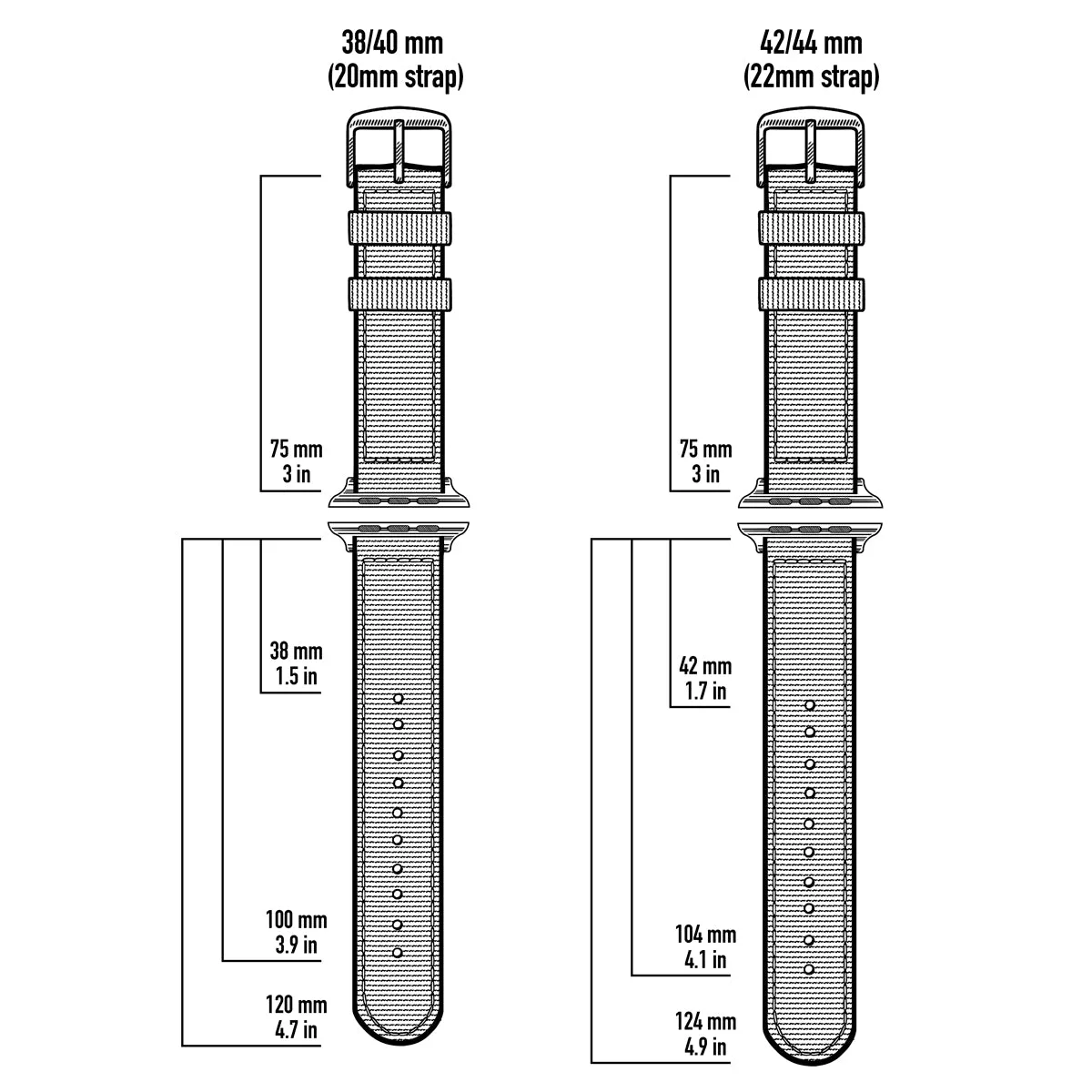 Apple Watch Seat Belt Nylon Watch Band - Olive/Stainless