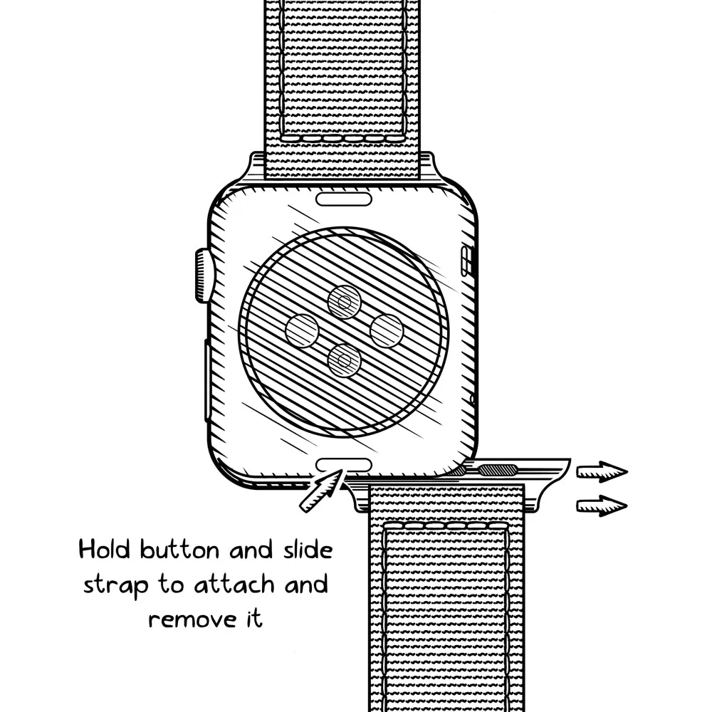 Apple Watch Seat Belt Nylon Watch Band - Olive/Stainless