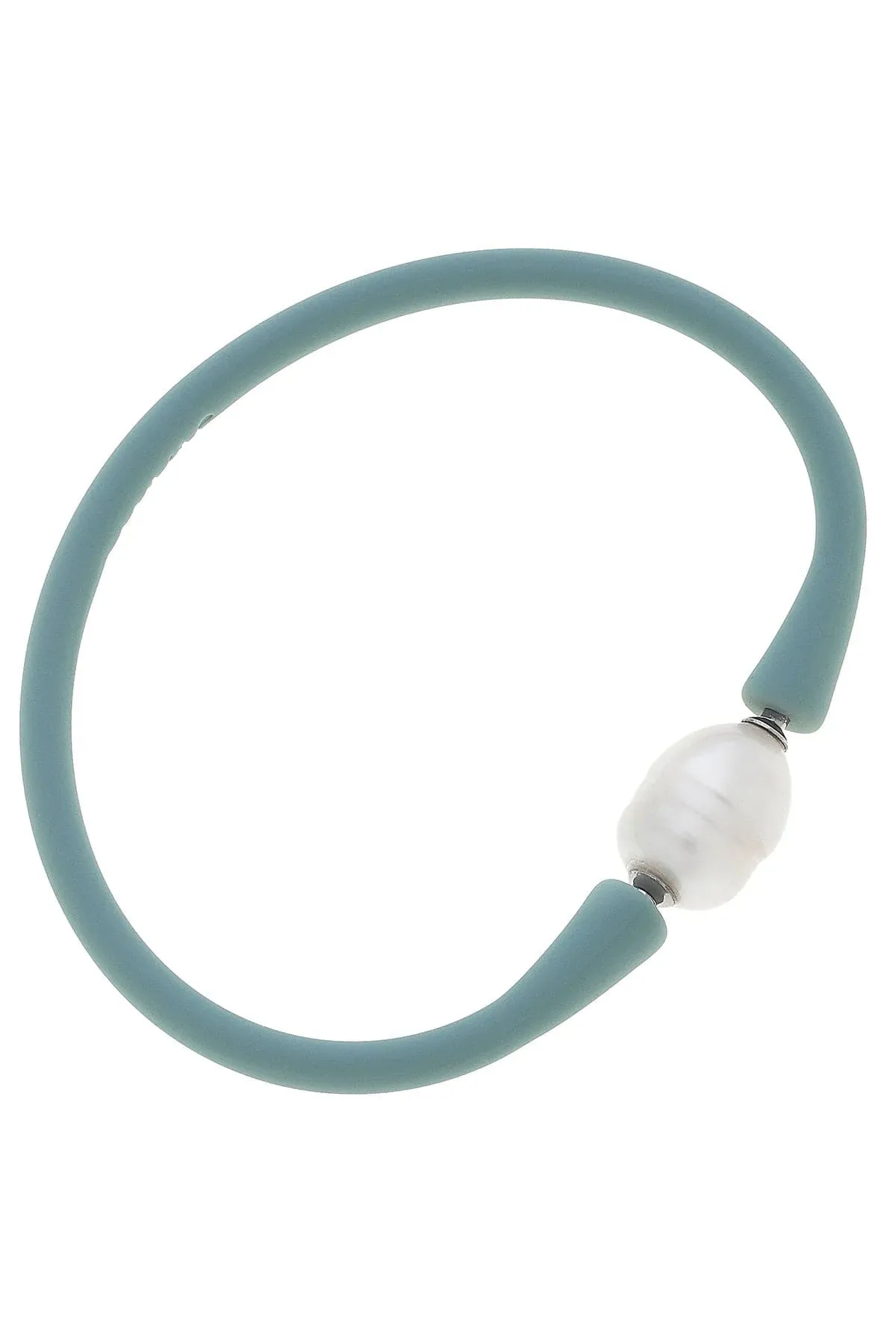 Bali Freshwater Pearl Silicone Bracelet - Seafoam Green