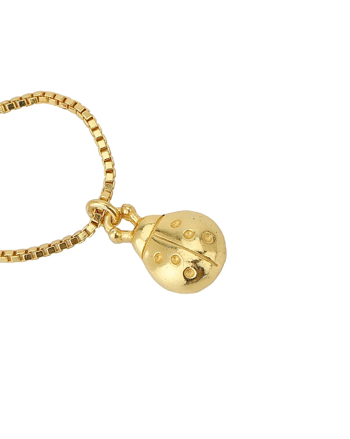 Carlton London Gold Plated Lady Bug Shape Non-Studded Watch Charm For Women