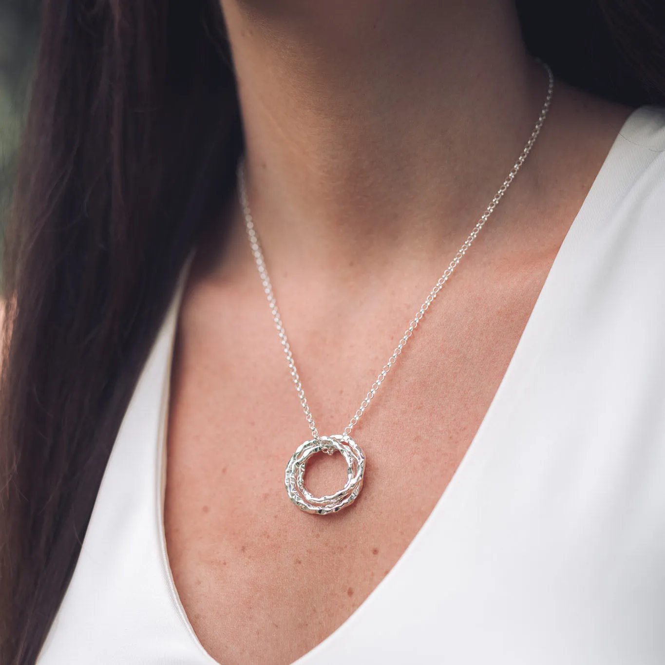 Fairy Silver Circle Pendant Necklace