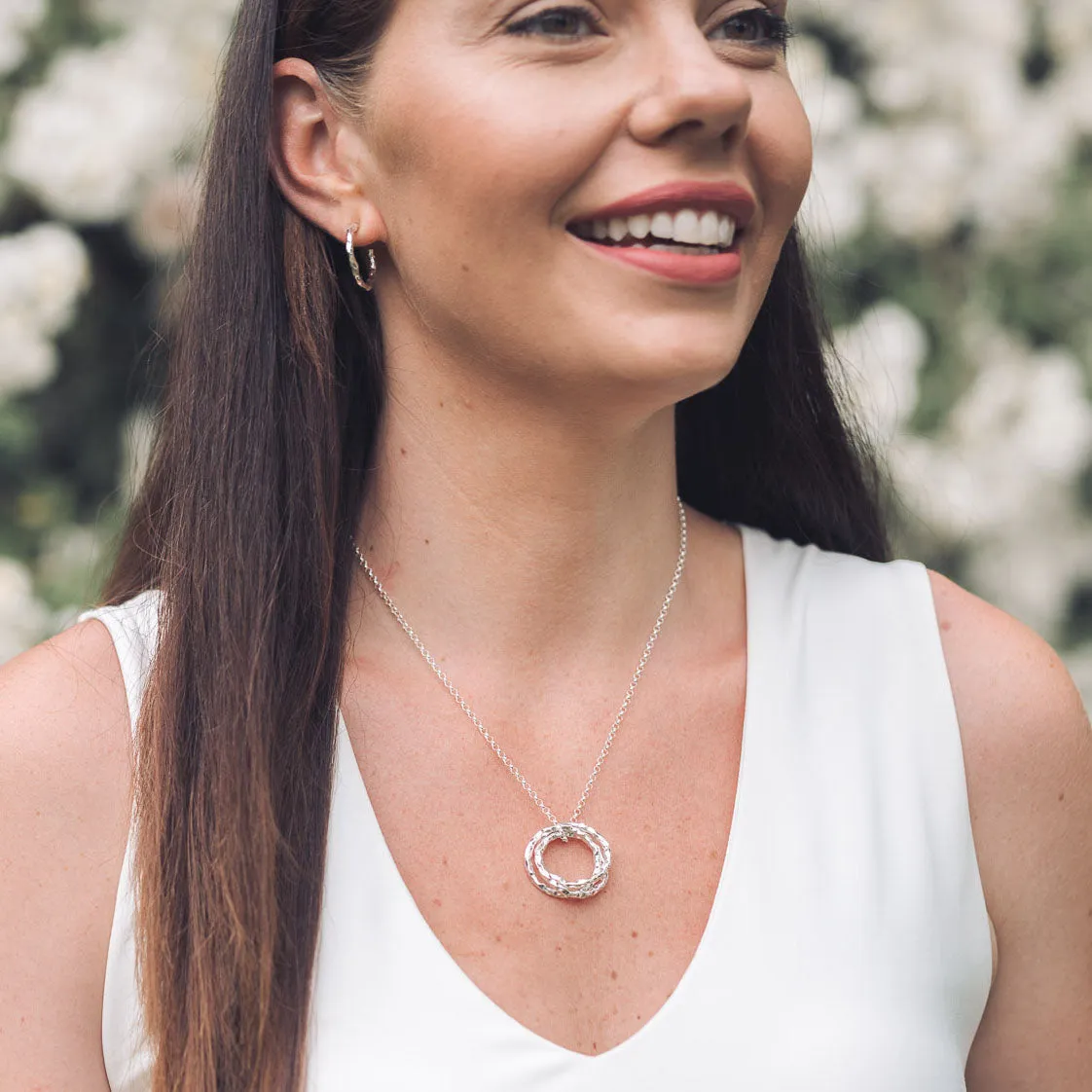 Fairy Silver Circle Pendant Necklace