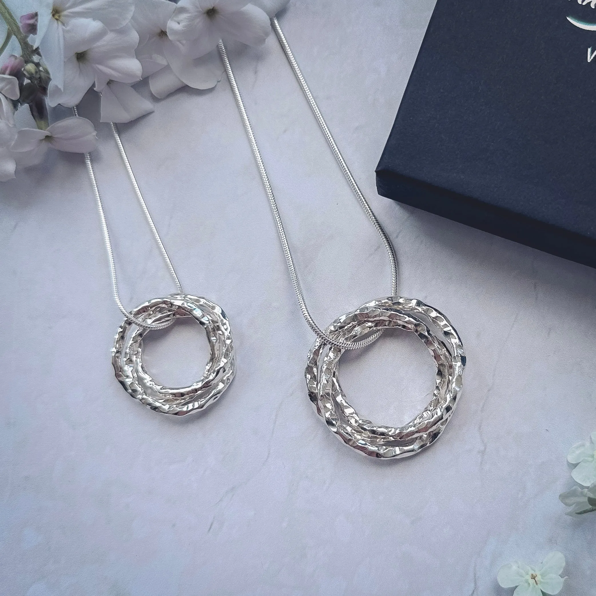 Fairy Silver Circle Pendant Necklace