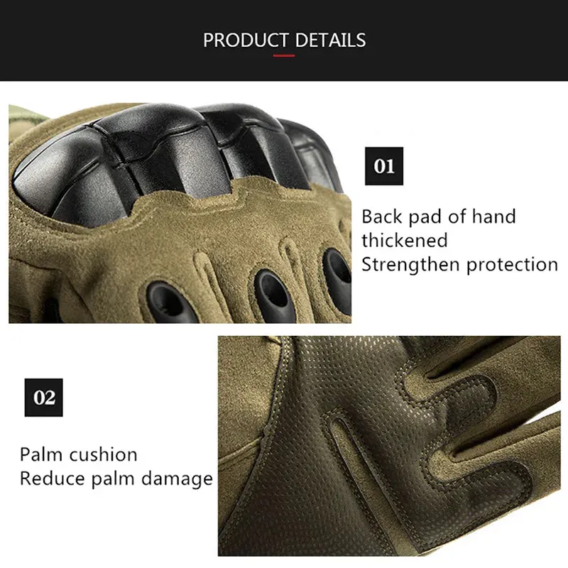 Full Finger Tactical Gloves Hard Shell Microfiber Leather Off-Road Riding MTB Motorcycle Gloves Bike Moto Accessories