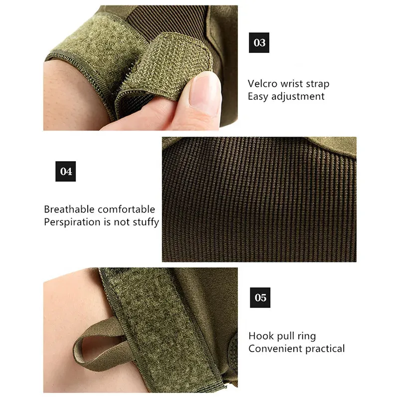 Full Finger Tactical Gloves Hard Shell Microfiber Leather Off-Road Riding MTB Motorcycle Gloves Bike Moto Accessories