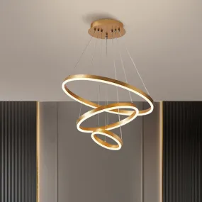 Gold Modern Luxury 3 Ring LED Pendant Light