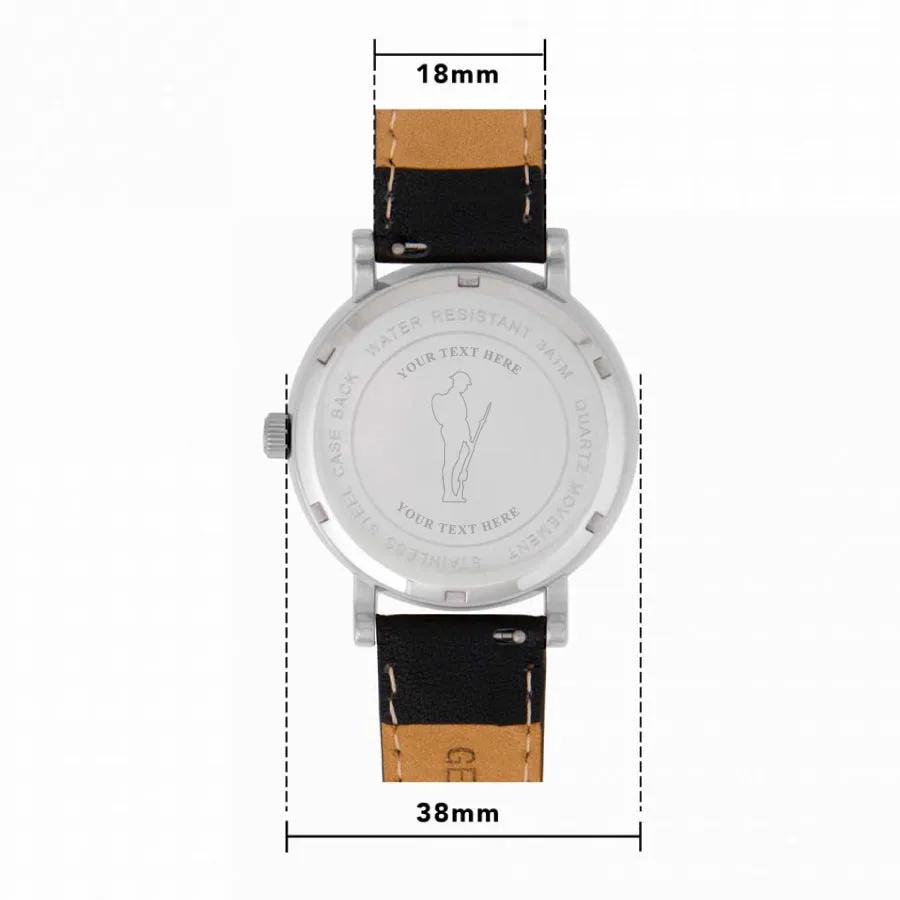 Honour Our Armed Forces 'Lest We Forget' - Leather Strap 38mm Bezel Watch