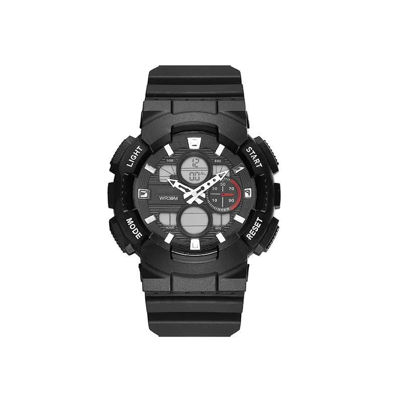 Men's Waterproof Synchronous Double Inserts Electronic Watch Fashion