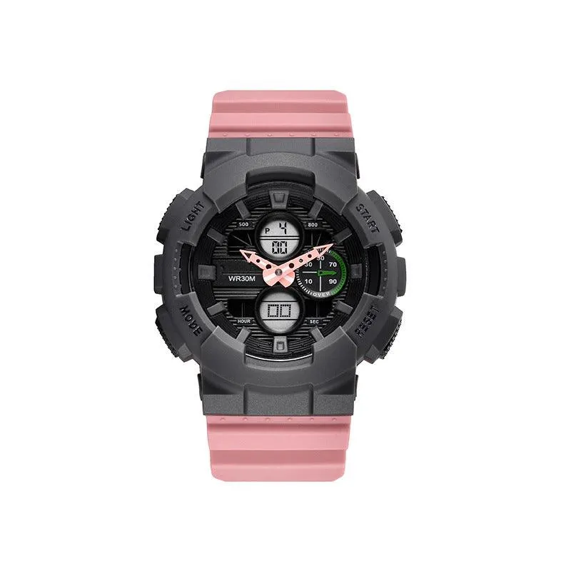 Men's Waterproof Synchronous Double Inserts Electronic Watch Fashion