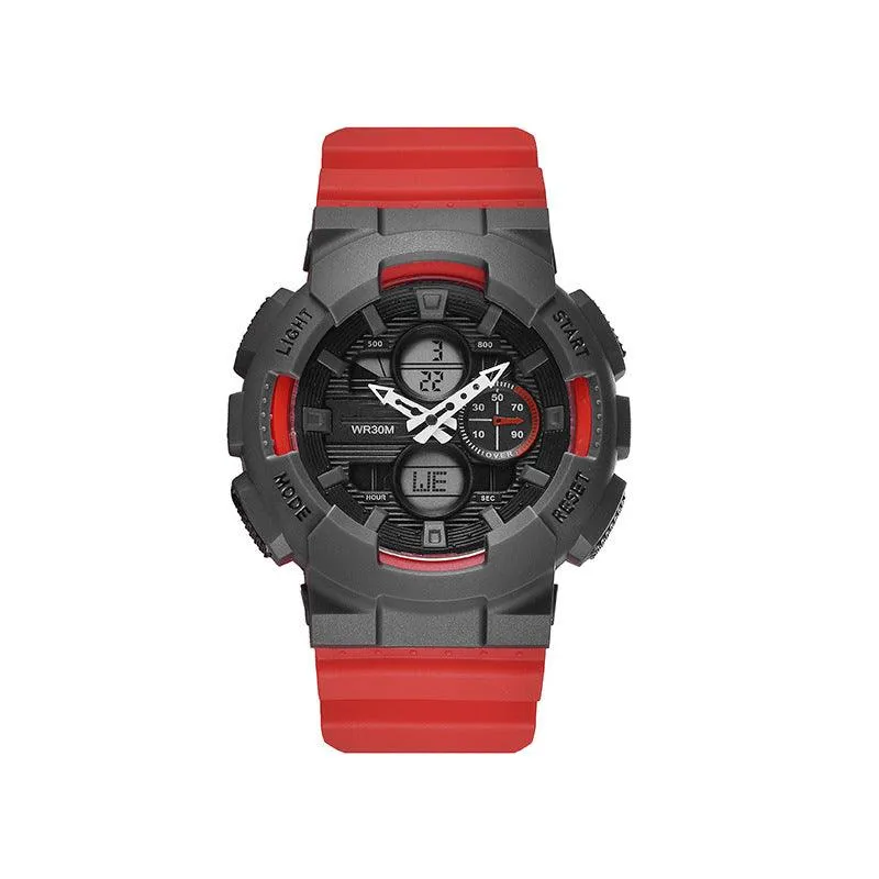 Men's Waterproof Synchronous Double Inserts Electronic Watch Fashion