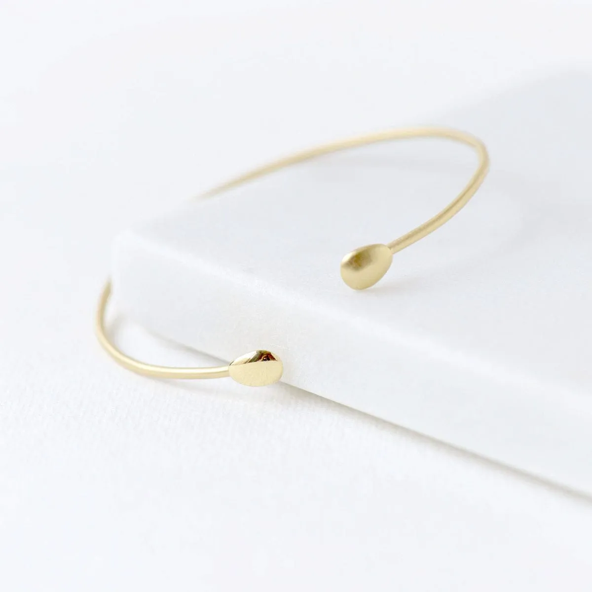 Open Polished Gold Petal Bangle