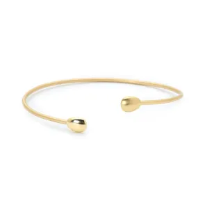 Open Polished Gold Petal Bangle