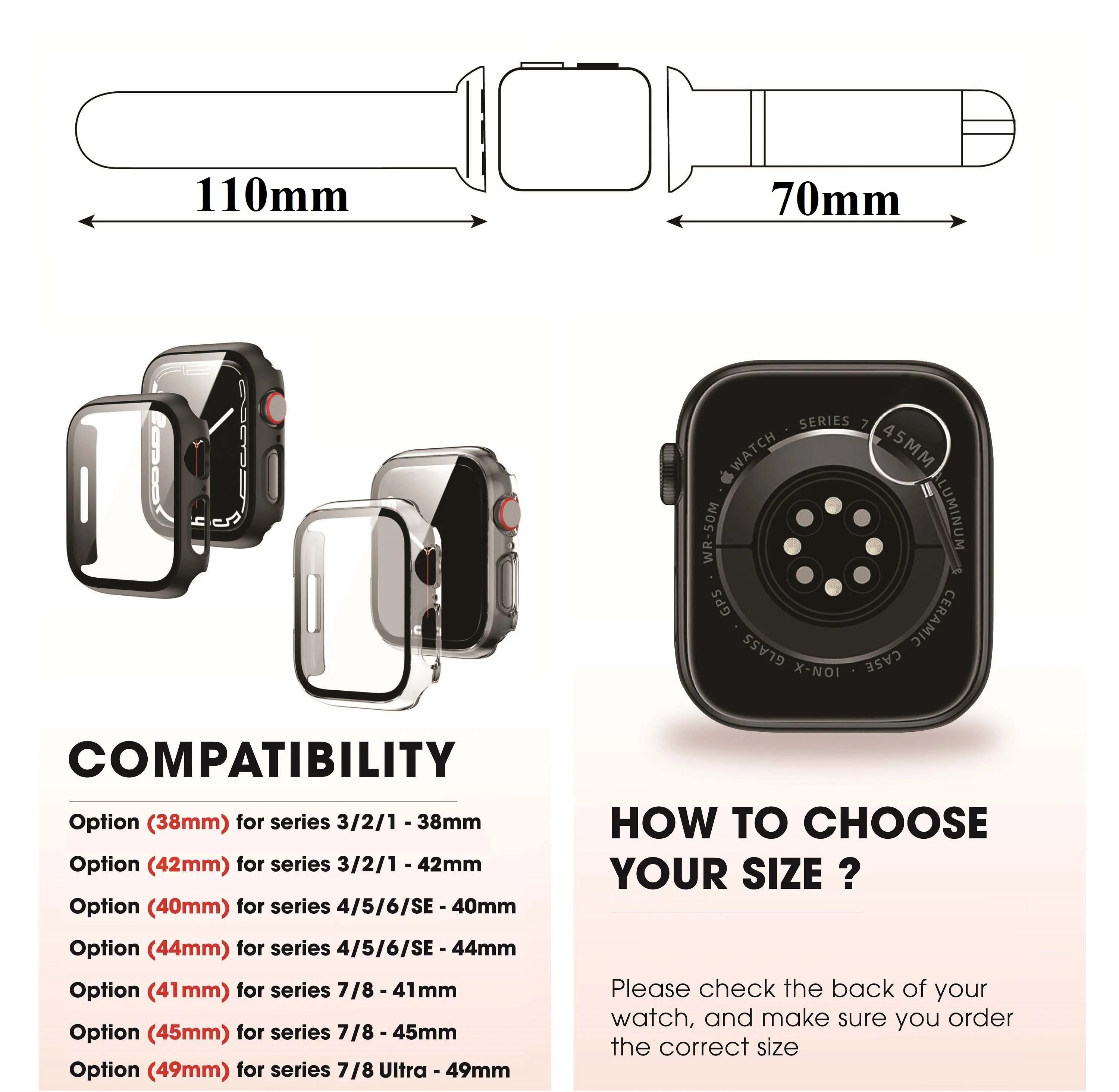 Red Flat Ostrich Leather Band Compatible Apple Watch Iwatch 40mm Screen Protector Case Gold Adapter Replacement Strap For Smartwatch Series 4 5 6 SE Leather Handmade AW-190G-W-40MM