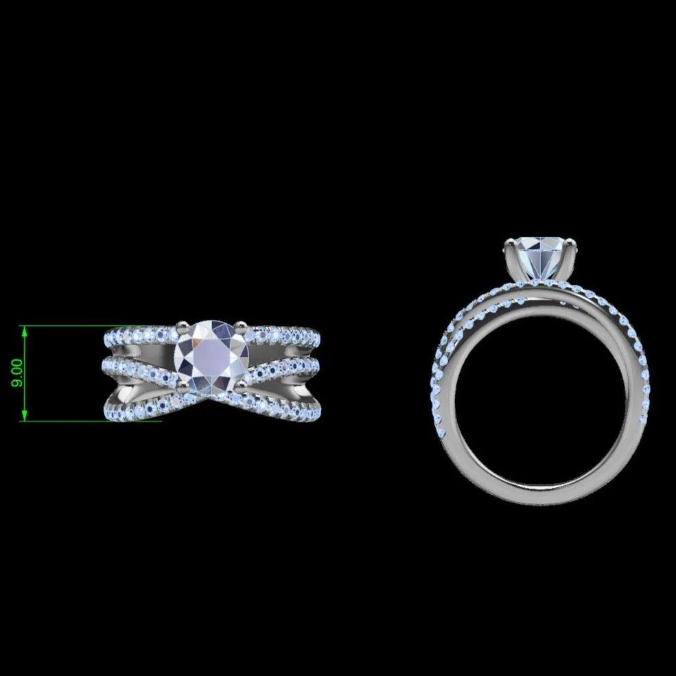 Round Diamond Twisted Ring