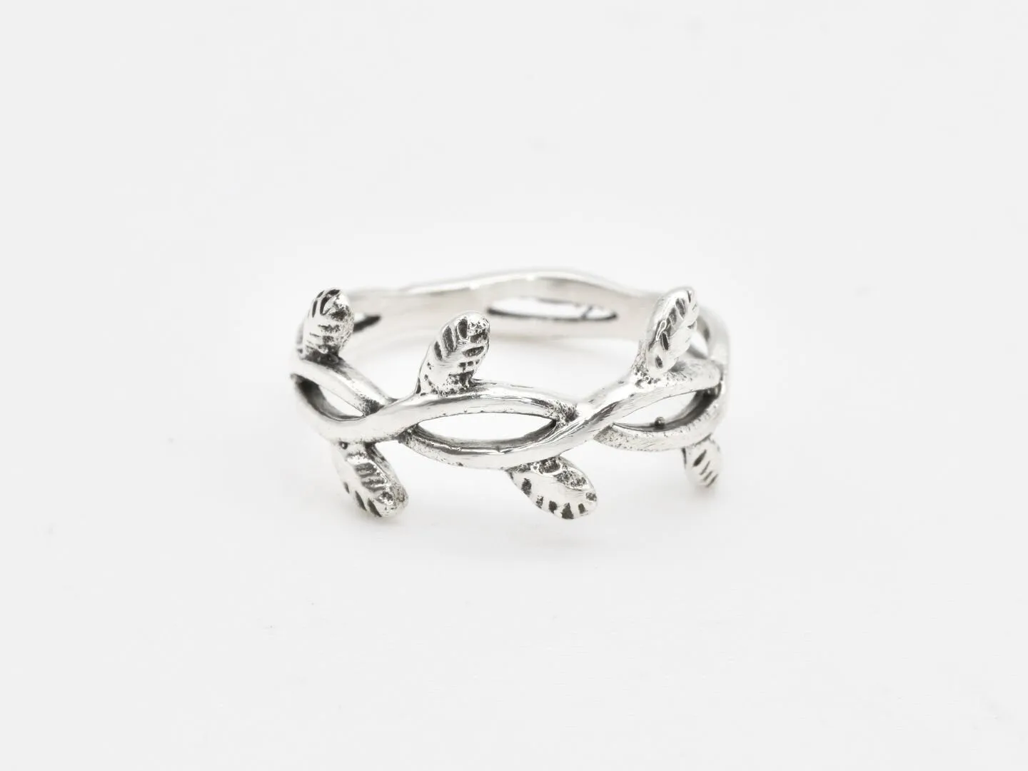 Silver Vine Ring - Vintage Leaf Band - Silver Leaf Ring