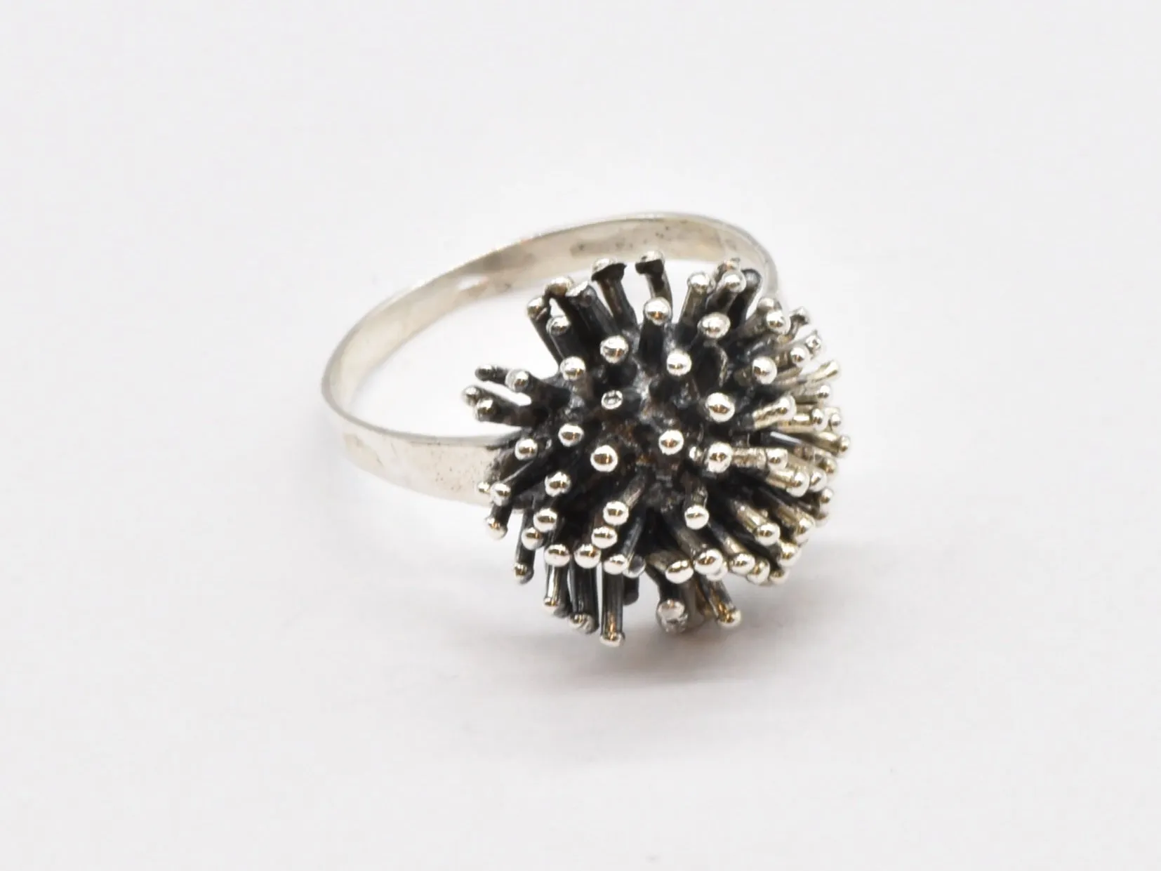 Spiky Silver Ring - Sear Urchin Ring - Hedgehog Ring