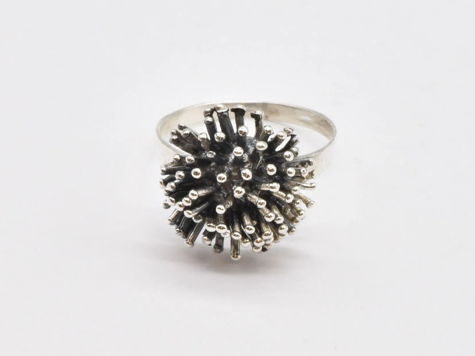Spiky Silver Ring - Sear Urchin Ring - Hedgehog Ring