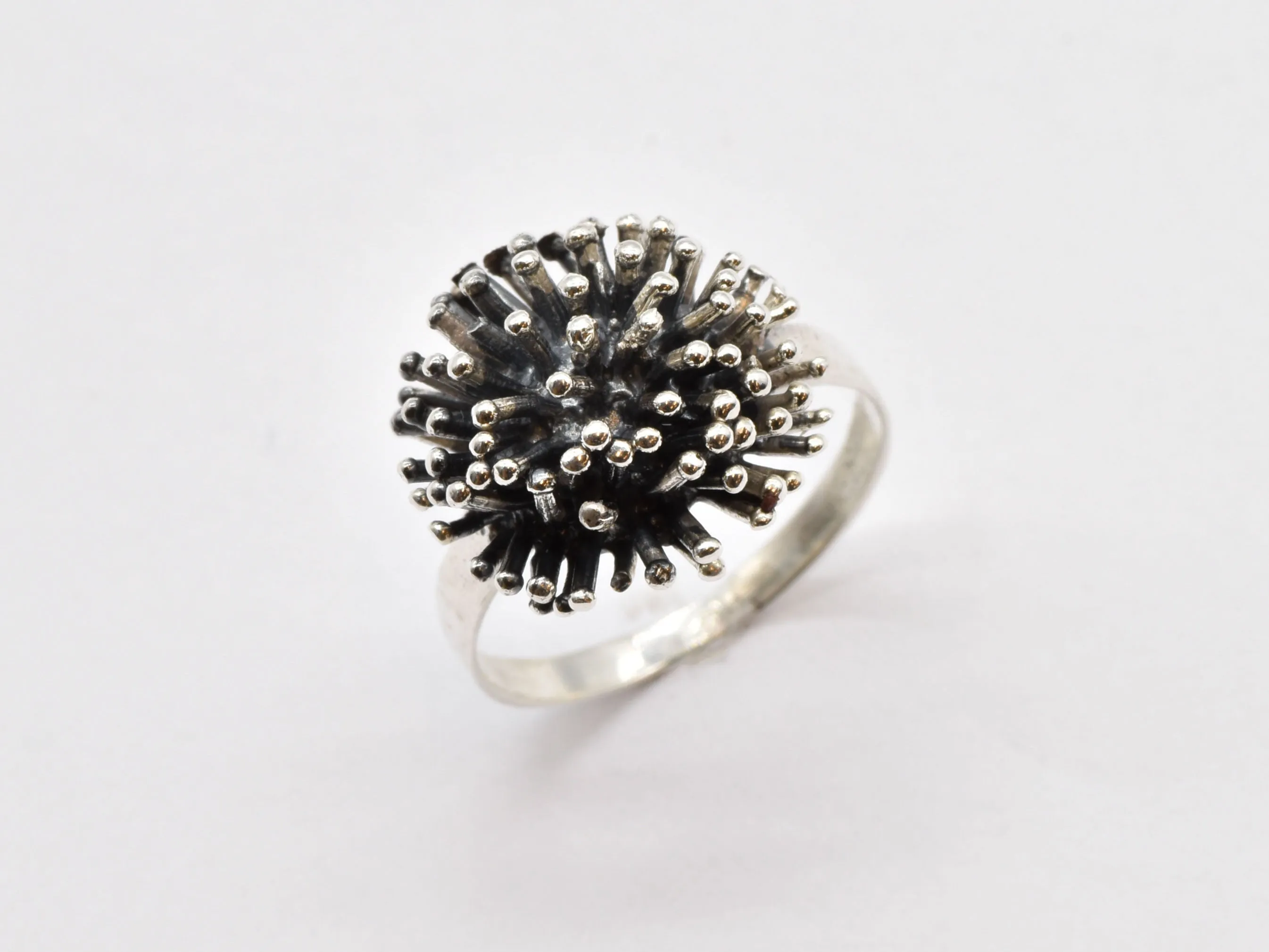 Spiky Silver Ring - Sear Urchin Ring - Hedgehog Ring