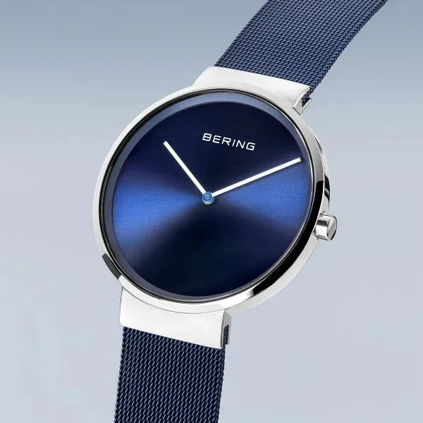 Unisex Classic Watch in Dark Blue/Silver with Milanese Band
